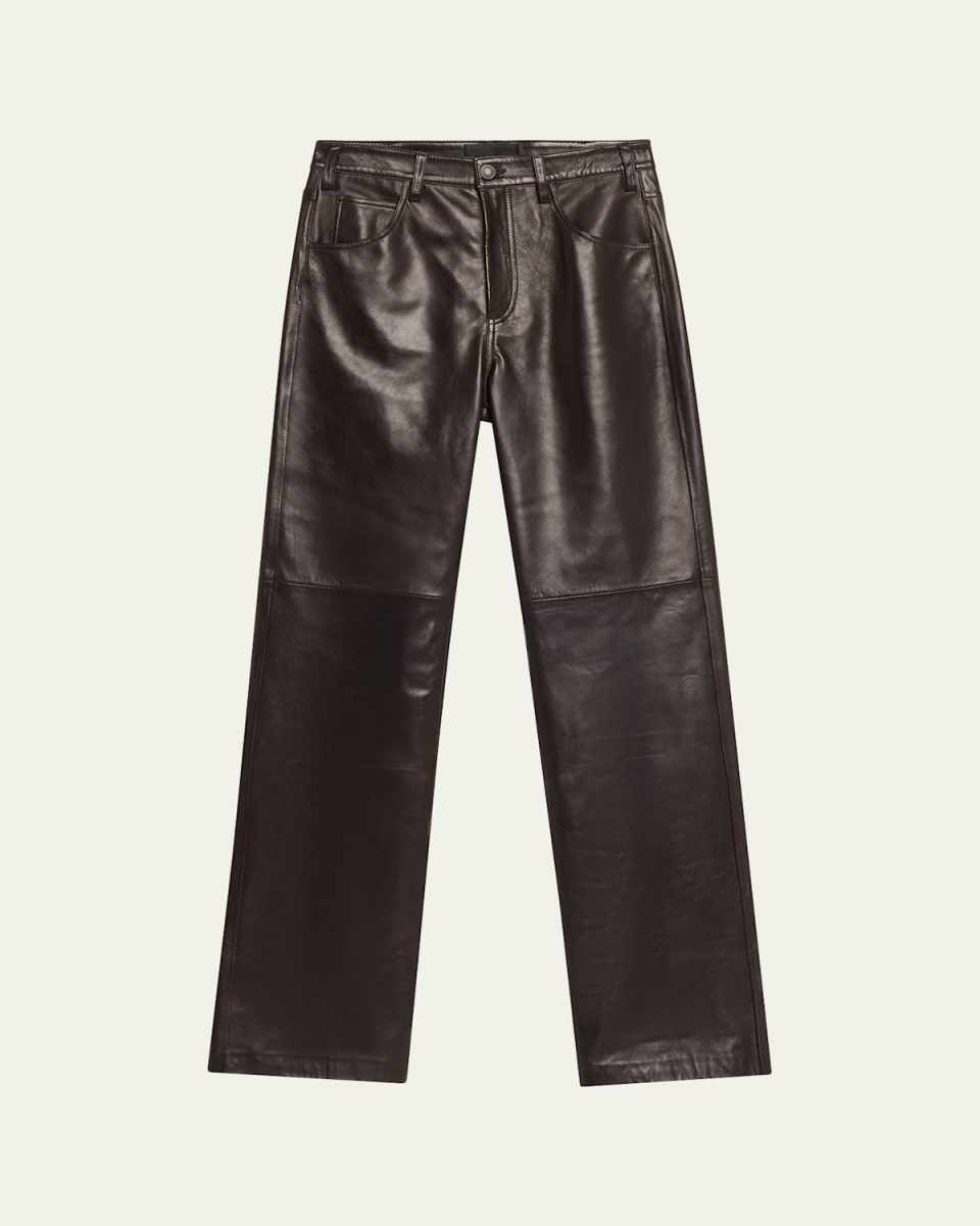 Joan Leather Straight-Leg Pants